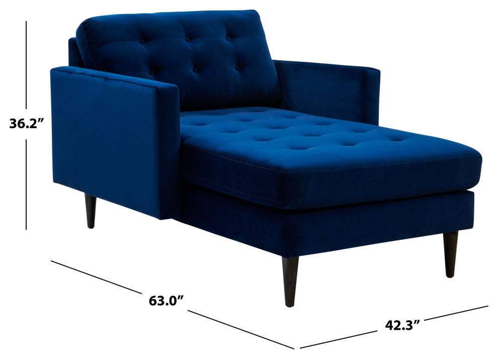 Safavieh Couture Curtis Tufted Chaise, Navy, Navy