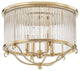 Glass No.1, 4-Light Semi-Flush With Clear Crystal Shade, Aged Brass