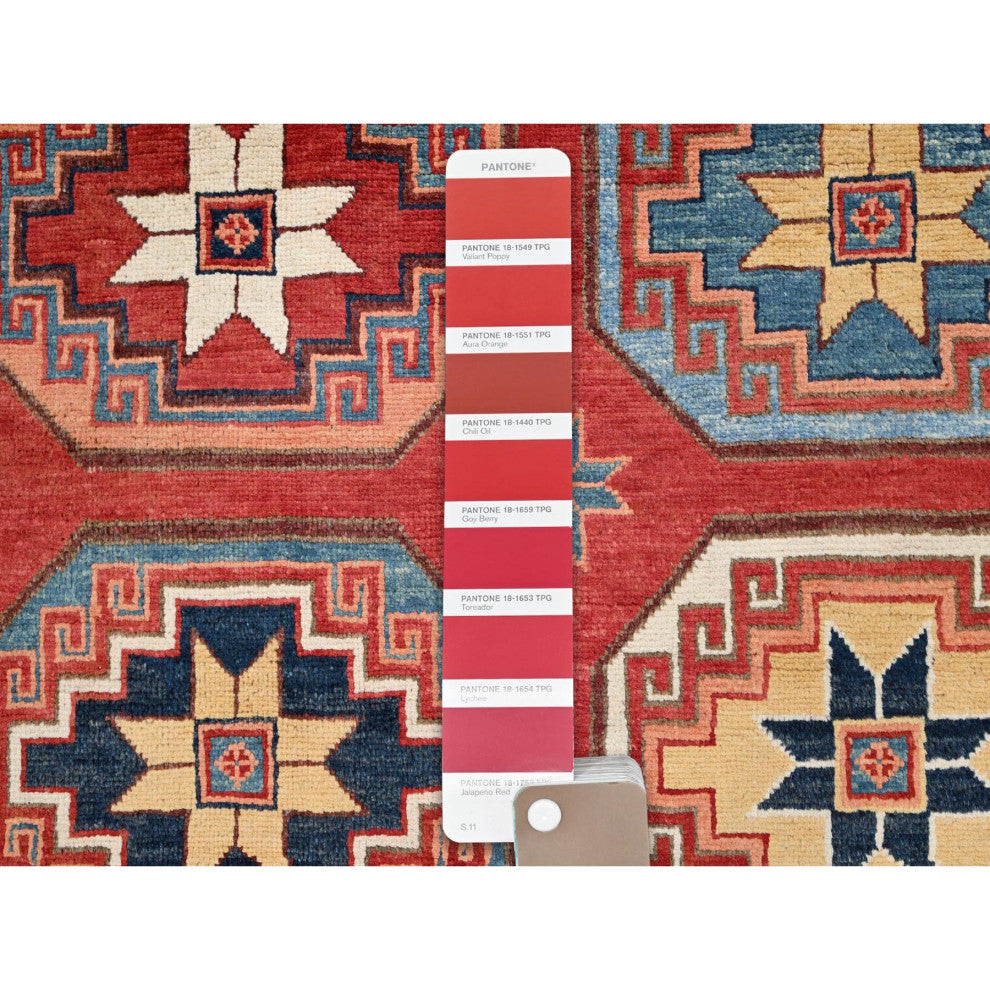 Cardinals Red Afghan Ersari Design Hand Knotted Natural Wool Rug 10'x13'10"