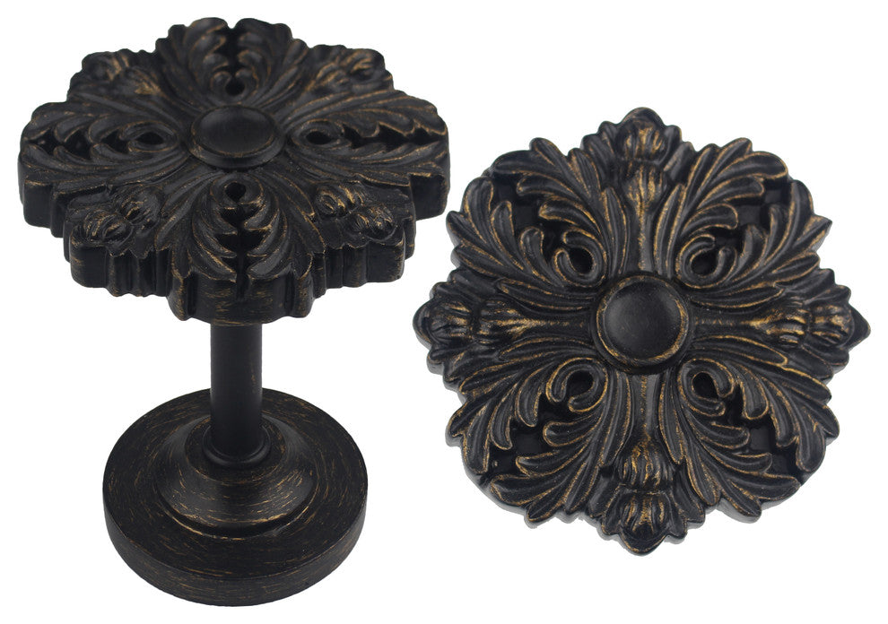Set of 2 Eve Medallion Drapery Holdbacks, Burnt Gold