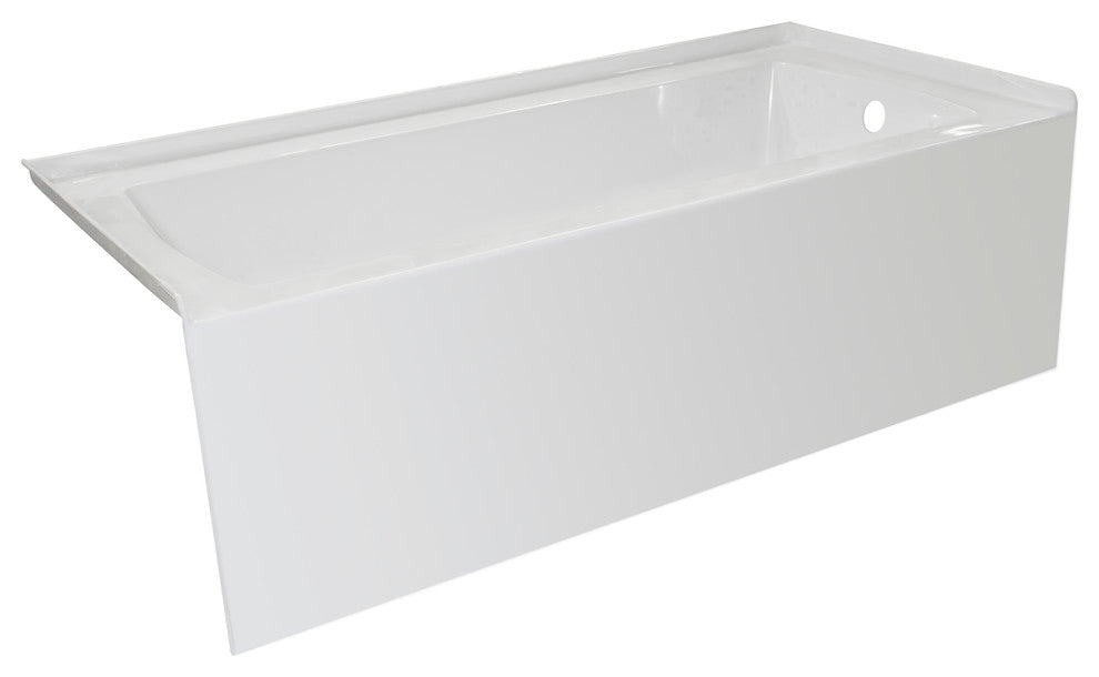 Ovo White Acrylic  Bathtub, Smooth Integral Skirt 60"X36", Right Hand