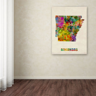 'Arkansas Map' Canvas Art by Michael Tompsett