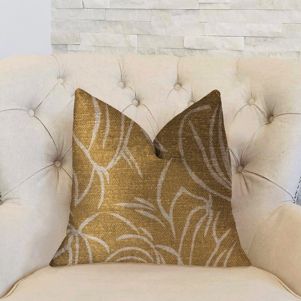 Mira Mirage Gold Luxury Throw Pillow, 26"x26"