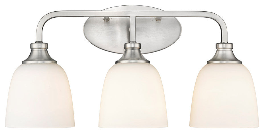 Alberta 3 Light 22" Brushed Nickel Bathroom Vanity Light