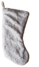 Faux Fur Christmas Stocking, Silver-White Fox