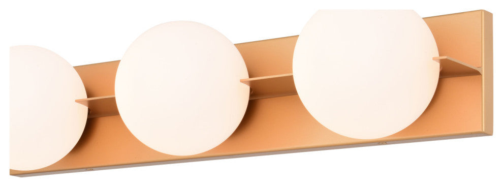 Parkview 3 Light Gold Brass Mid-Century Modern Bathroom Vanity Wall Fixture