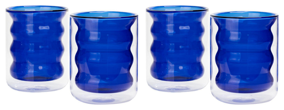 Waves Blue Water Glass, Set of 4