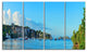 "St John Bay Panoramic View" Seashore Canvas Art, 4 Panels, 48"x28"