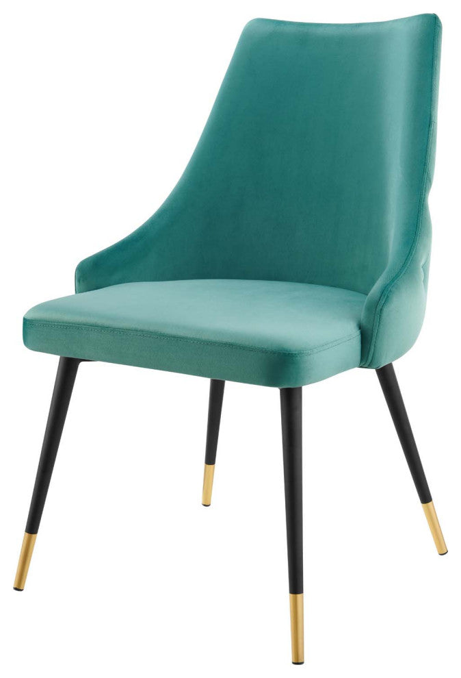 Side Dining Chair, Set of 2, Velvet, Teal Blue, Modern, Cafe Bistro Restaurant