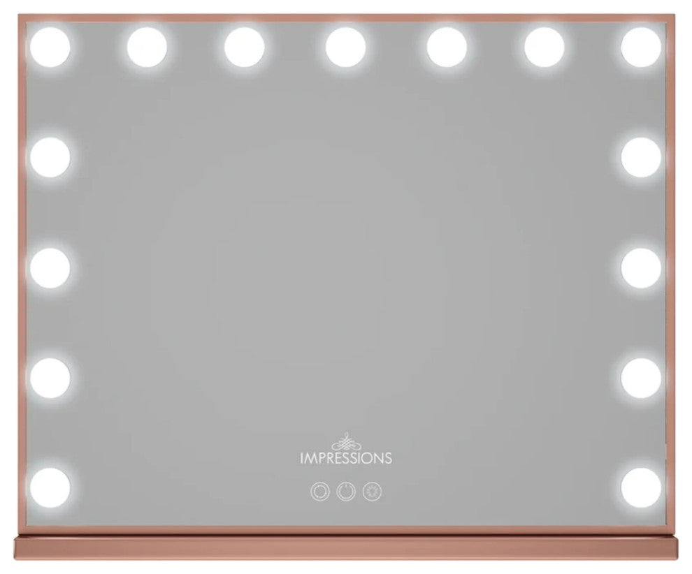 Hollywood Aurora  Tri tone Vanity Mirror with Bluetooth, Rose Gold