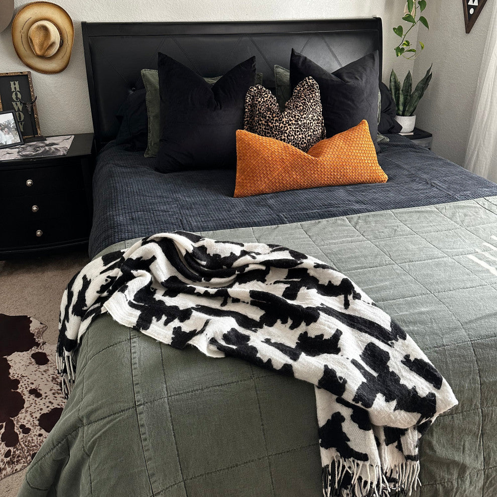 Stonewashed Cotton Canvas Coverlet Set, 3 Piece, Duffle Bag, King