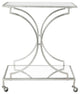 Safavieh Ignatius Bar Cart, Silver, Mirror Top