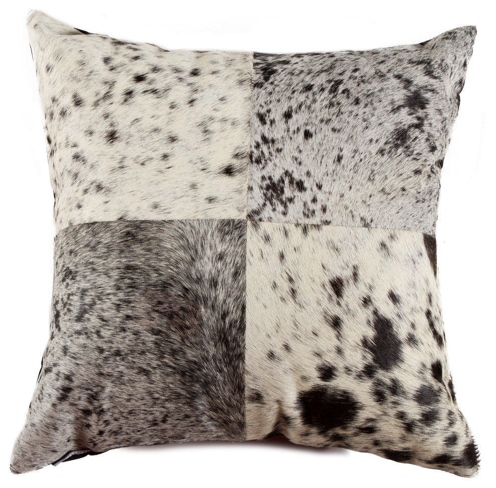 18"x18" Torino Quattro Pillow, Salt and Pepper Black/White