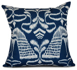 26x26", Crown, Animal Print Pillow, Blue