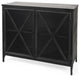 Rustic Black Metal Cabinet With Glass Doors