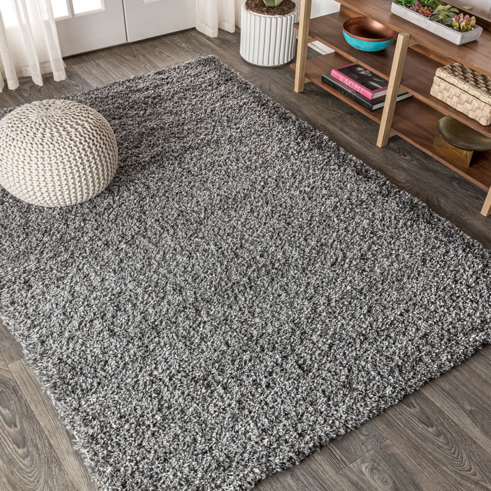 Mercer Shag Plush Area Rug, Charcoal, 5 X 8