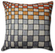 Pillow Perfect Checker Board Throw Pillow, Gray Orange Cream, 16.5"