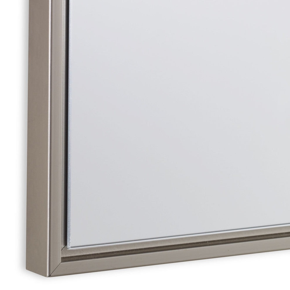 30" Warm Silver Floating Mirror