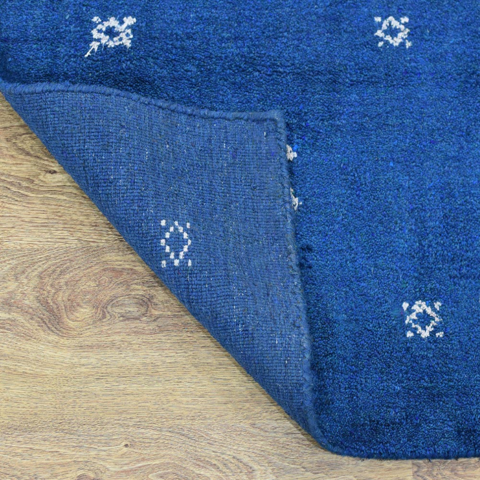 HAND KNOTTED LOOM SILK ECO-FRIENDLY AREA RUGS -10'x10',Square,Blue,Contemporary