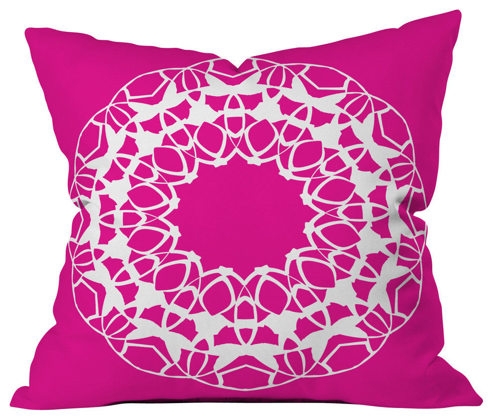 Deny Designs Karen Harris Mod Medallion Magenta Outdoor Throw Pillow