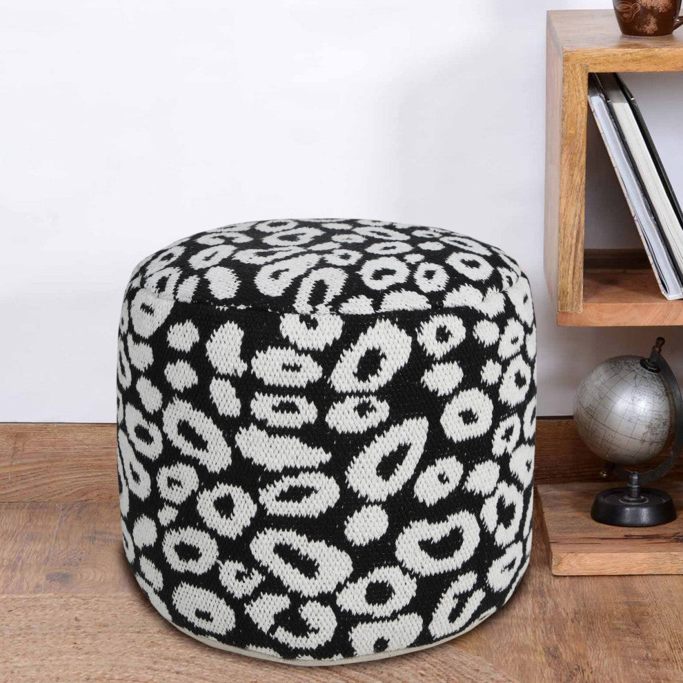 Modern Leopard Print Pouf Ottoman