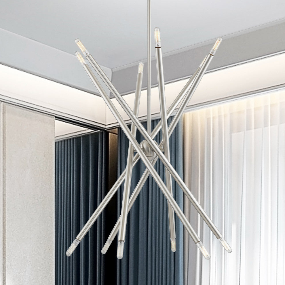 Livex Lighting Soho 12 Light Brushed Nickel Chandelier