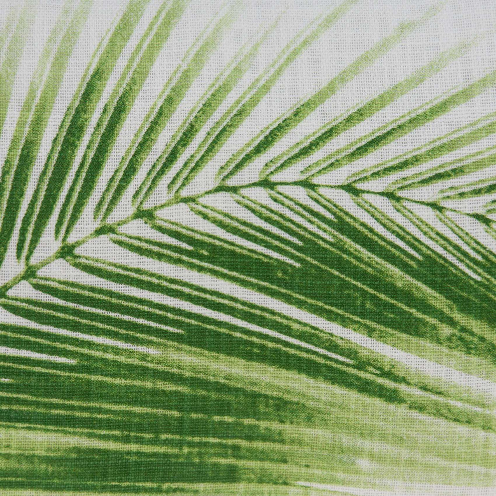 HomeRoots 20" x 0.5" x 14" Tropical Green Cotton Pillow Cover
