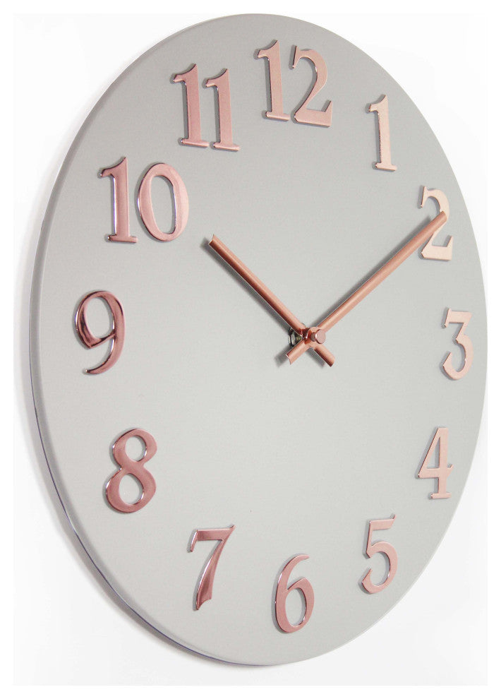 12 inch Modern Wall Clock, Vogue by Infinity Instruments, Grey