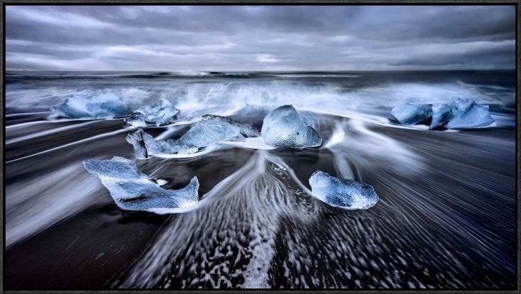 "Blue Diamonds" Framed Canvas Giclee by Jesus M. Garcia, 37x21"