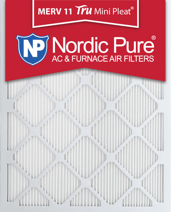 Nordic Pure Tru Mini Pleat Merv 11 AC Furnace Air Filters, Set of 6, 8"x20"x1"