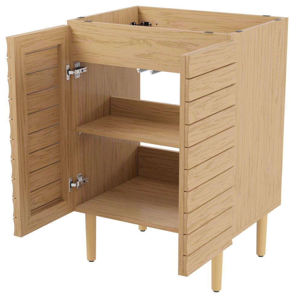 24" Modern Farmhouse 2-Shelf Bath Vanity Cabinet Only (Sink Basin not Included)