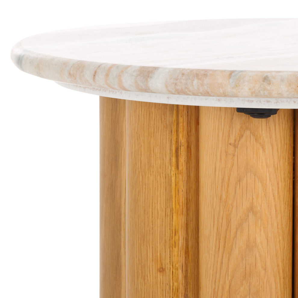 Safavieh Couture Roxiella Marble Accent Table, Brown / Natural