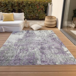 Machine Washable Indoor/Outdoor Chantille ACN1765 Plum 5' x 7'6" Rug