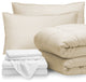 Bare Home 7-Piece Full & Full XL Bed-in-a-Bag, Sand, White, Full Xl