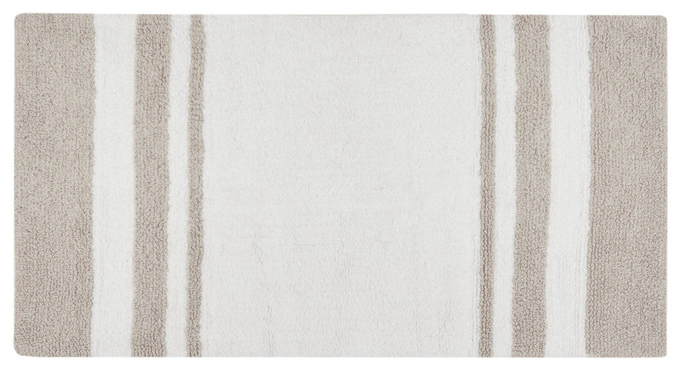 Madison Park Spa Cotton Reversible Bath Rug, Taupe