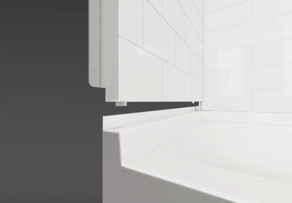 60" x 32" 4-Piece Direct-to-Stud Alcove Shower Wall Kit, White