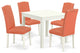 5-Piece Square 36" Table and 4-Parson Chair Color Pink Flamingo