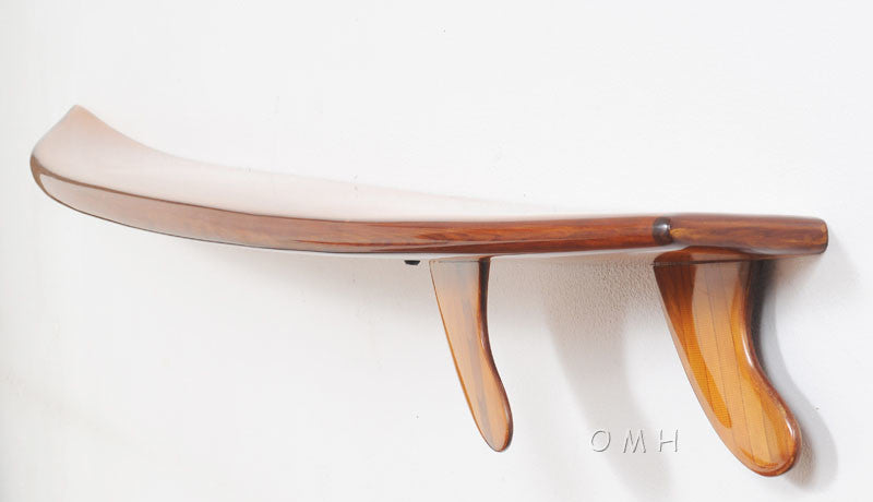 Half-Surfboard Shelf handmade wooden boat