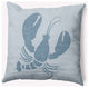 18x18" Lobster Nautical Decorative Indoor Pillow, Dusty Smoke