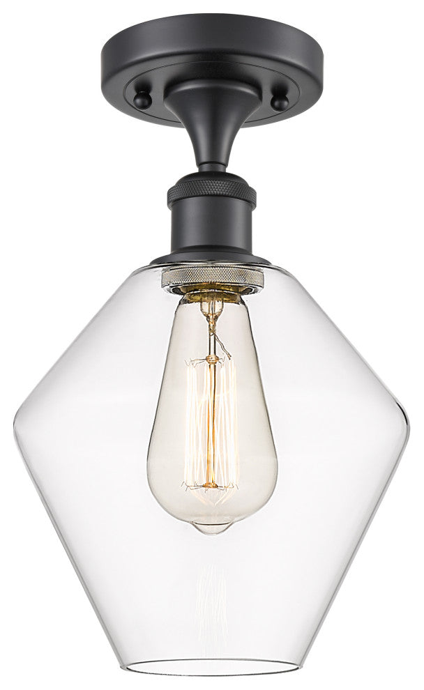 Innovations 516-1C-BK-G652-8 1-Light Semi-Flush Mount, Matte Black