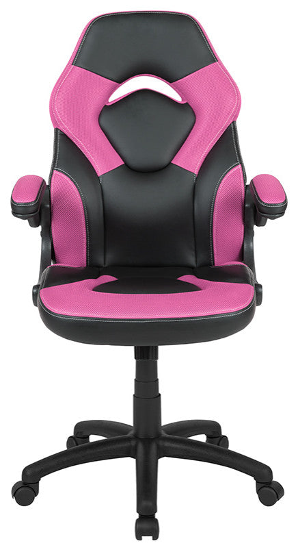 X10 Ergonomic Gaming-Office-Computer Adjustable Swivel Chair-Flip-up Arms, Pink