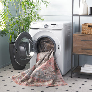 Safavieh Arizona Machine-Washable Collection ARZ229 Rug, Olive/Red, 2'6"x8'