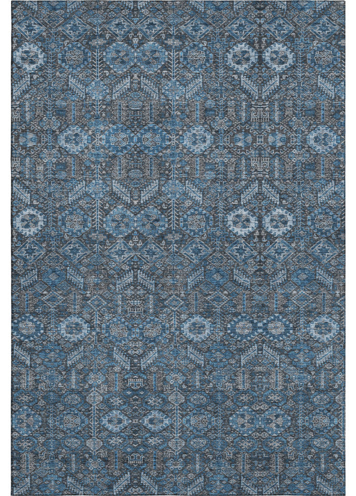 Premium Machine Washable Mayfield AMF574 Blue 9'' x 12'' Rug