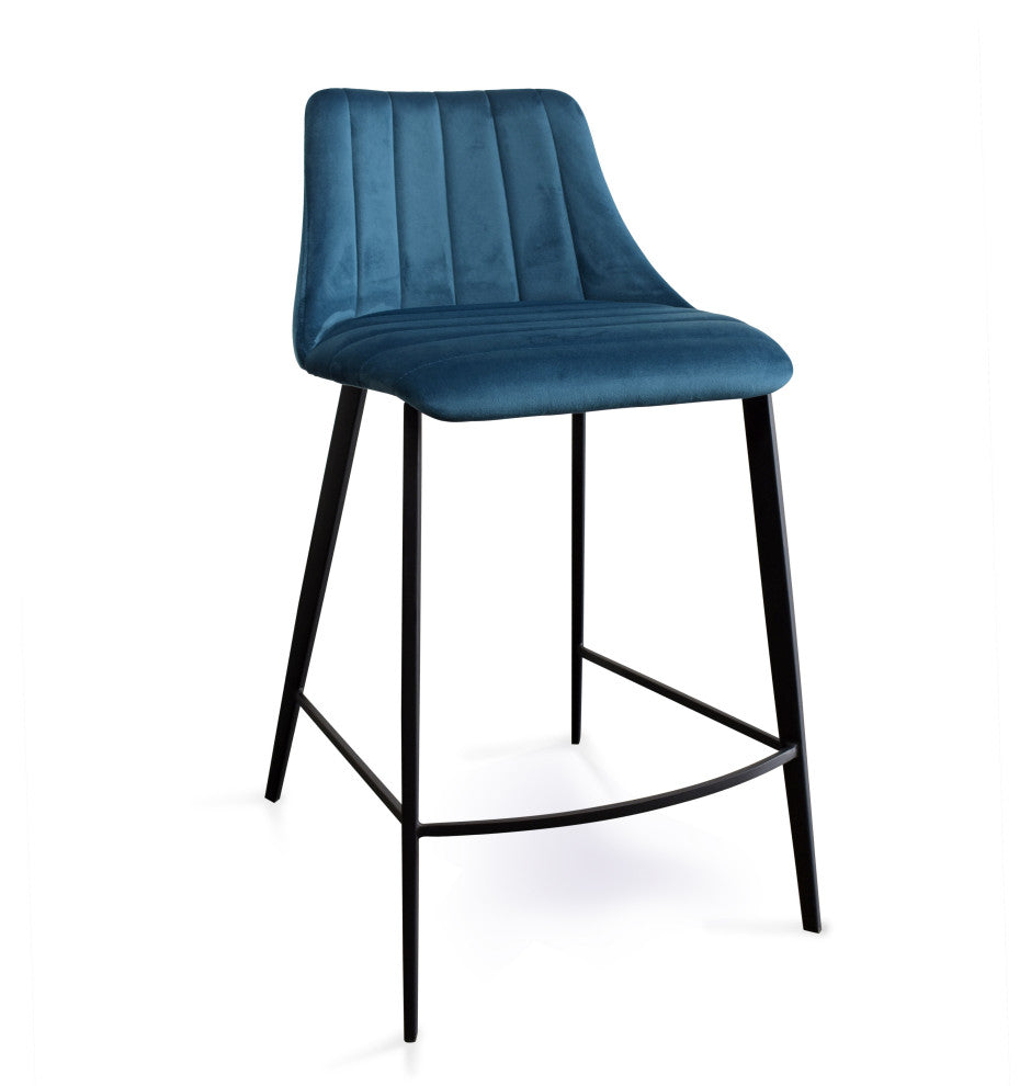Archie Counter Stools, Blue Velvet, Set of 2