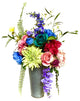 Door Wreath Spring Floral Door Decoration Farmhouse Galvanized Metal Wall Pocket