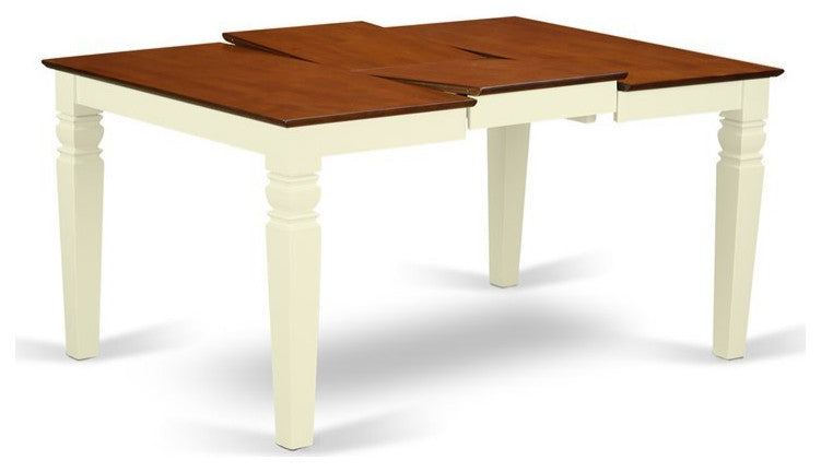 Wequ7-Bmk-W, 7-Piece Set With Table and 6 Chairs, Buttermilk and Cherry