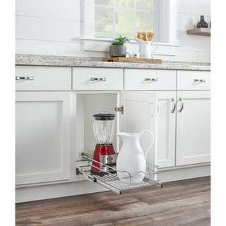 Single Tier Bottom Mount Pull Out Steel Wire Organizer, 11.75"