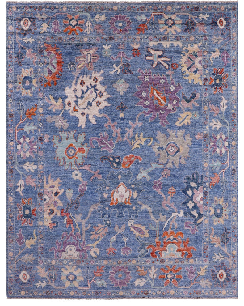 Handmade Turkish Oushak Wool Rug 8' 0" X 9' 10" - Q9652
