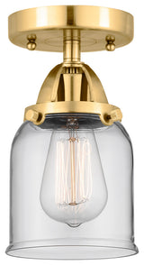 Small Bell Semi-Flush Mount, Satin Gold, Clear, Clear
