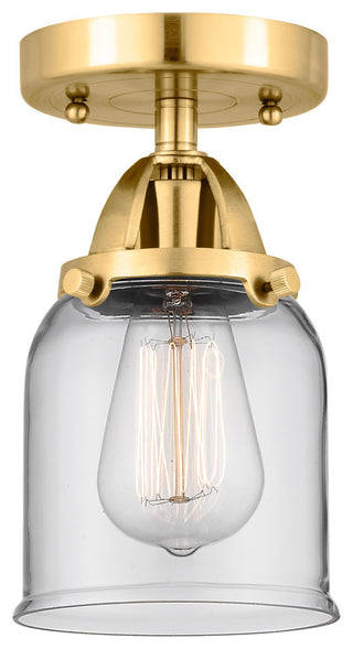 Small Bell Semi-Flush Mount, Satin Gold, Clear, Clear